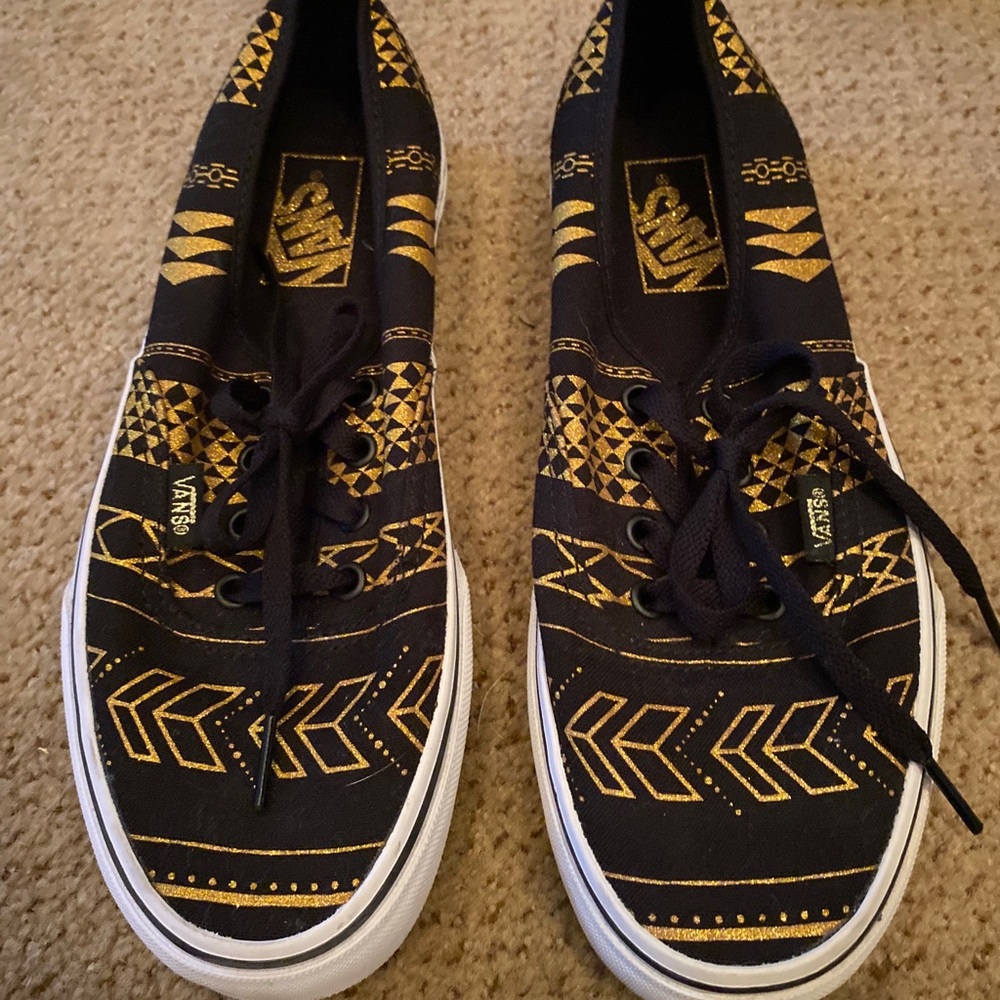 Vans sneakers size 7.5 - black and gold like new